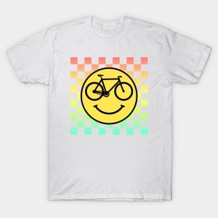 Funny Bicycle Bike Smiley Face T-Shirt